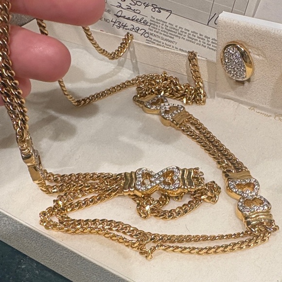 Fifth Avenue Collection Gold and Silver Necklace Romance Chain & Earrings - Picture 4 of 8